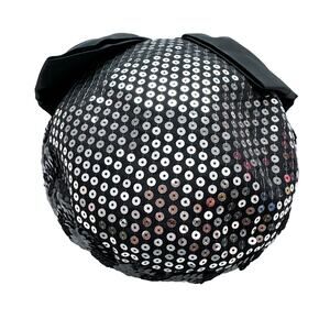 Michael Howard Vintage 100% Wool Sequin Pillbox Hat Large Bow Detail Black